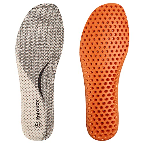 Knixmax Men's Sport Shoe Insoles, Orthotic Running Inserts with Arch Support, Breathable Cushioning Sneaker Soles, Comfort Pigskin Leather Insole for Hey Dudes EU 43