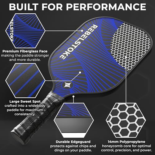 Complete Pickleball Set of 4 with Bag, Pickle Ball Paddle Set of 4, Designed in The USA, Pickleball Racket for Adults Comfort Grip, Indoor Outdoor Pickle Ball Kit, Pickleball Paddles 4 Pack