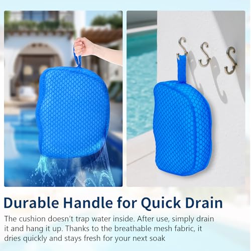 Hot Tub Booster Seat, Weighted SPA Booster Seat Cushion for Adults, 3D Air Mesh Hot Tub Seat Accssories with Non-Slip Micro Dot Bottom,Indoor or Outdoor Quick Dry Hot Tub Pillow