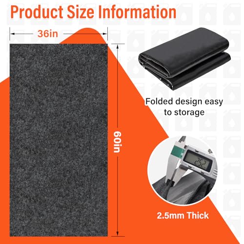 5 x 3 Ft Snow Blower Mat,Absorbent Snow Blower Floor Mat for Keep The Floor Tidy and Free of Damage