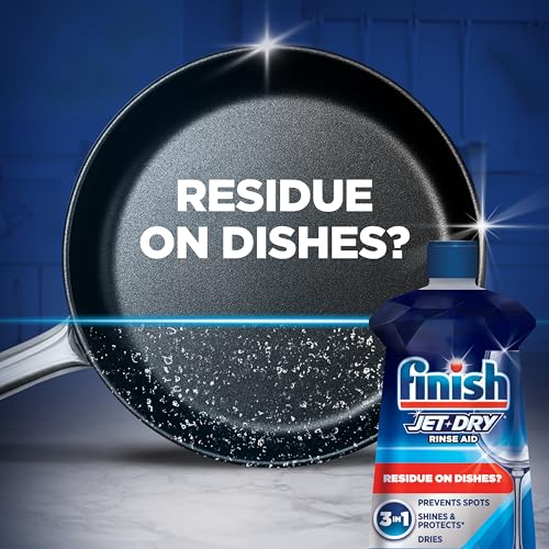 Finish Jet-Dry Dishwasher Rinse Aid, Compatible with Dishwasher Detergent, Prevents Spots & Residues, Dries, Shine & Protects, 32 oz, 315 washes