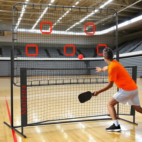 Pickleball Practice Rebounder Trainer for Solo Practice， Portable Pickleball Training Equipment with Adjustable Angles ， 2in1 Trainer Dink Master Board Net for Drills ，Improve Serving & Volley Skills