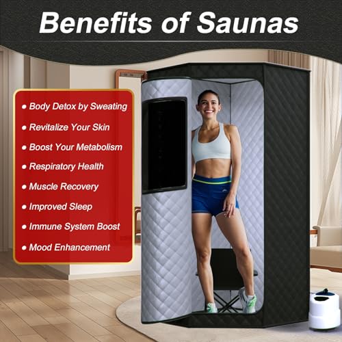 Foldable Steam Sauna with Ice Bath Tub Portable Sauna for Home and Cold Plunge Tub for Athletes Personal Home Spa Large Space Sauna Tent Portable Freestanding Bathtub and Cold Water Therapy