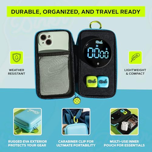 Dink'r Pickleball Timer for Games, Drills & Tournaments | Magnetic Court Timer + Free Drill Dice & Case
