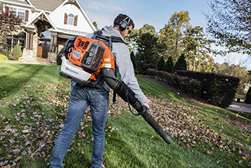 Husqvarna 360BT Gas Leaf Blower, 65.6-cc 3.81-HP 2-Cycle Backpack Leaf Blower with 890-CFM, 232-MPH, 30-N Powerful Clearing Performance and Load-Reducing Harness, Gifts for Men