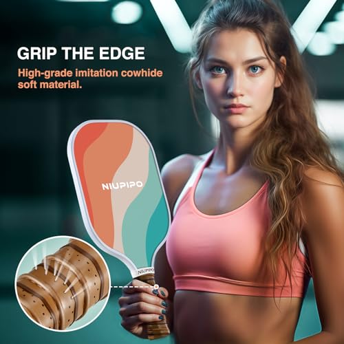Niupipo Pickleball Paddles, Carbon Fiber Pickleball Paddle Set of 2 with Larger Sweet Spot, Honeycomb Core, Complete Pickleball Paddle Set for Beginners and Advanced Players
