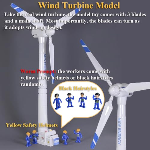 NEXTAKE Wind Turbine Model, 21.65 Inch Large Size Generator Windmill Toy Science Kit STEM Experiment With Wind-up Rotatable Blades