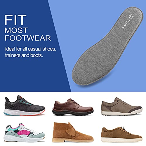 2 Pair -Shoe Inserts for Mens Memory Foam Insoles,Replacement Insoles for Work Boots Running Shoes, Cushion Shock Absorbing for Foot Pain Relief, Comfort Breathable Inner Soles 44EU,US11
