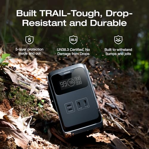 EF ECOFLOW TRAIL 200 DC Portable Power Station, 192Wh LiFePO4 Battery, Solar Generator, 220W DC Output, Compact Power Bank for Camping, Travel, Outdoors, and Emergency Use