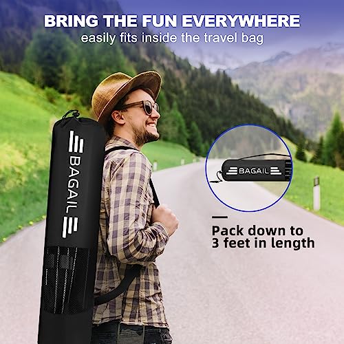 BAGAIL All-in-1 Badminton Net, Height Adjustable (Up to 5.1') Kids Volleyball Net, Quick Setup Sports Net with Portable Bag for Pickleball, Tennis, Pool, Backyard & Indoor Games - 10ft, Blue