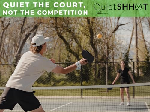 Quietshhot Mutes The Noise - Not The Game - Increase Spin Pickleball Paddle Sound Reducer - Pickleball Noise Reducer Quiet Pickleball Paddle Standard/Hybrid Paddle Size 10.5" x 7.6" - 4 Pads