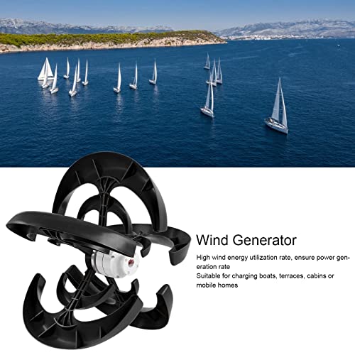 Luqeeg 1200W Wind Turbine Generator, 12V 24V 48V Wind Vertical Axis Generator with Controller, 5 Leavies Wind Turbine Generator Kit for Boats, Terraces, Cabins(1)