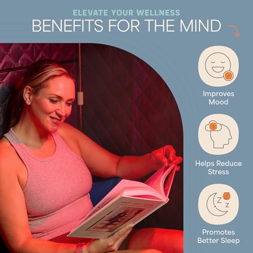 Lifepro Revivify Deluxe Sauna with Red Light Therapy – Full Body Steam Room with 2.6L Steamer, Adjustable Heat Levels & Essential Oils – Easy-to-Use Portable Infrared Sauna for Home