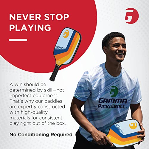 Gamma Sports 5.0 Pickleball Paddle, Graphite Pickleball Paddle with Polypropylene Core and Honeycomb Grip, Blue and Orange, 4 (1/8)