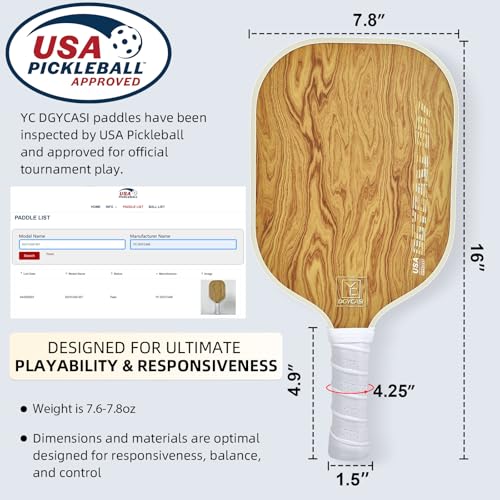 Pickleball Paddles Set of 2, 2026 USAPA Approved Pickleball Set, Fiberglass Lightweight Pickle Ball Rackets 2 Pack, 2 Outdoor Pickleball, 2 Indoor Pickleball Balls, 1 Pickleball Bag for Women and Men