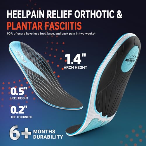 PCSsole Plantar Fasciitis Insoles Men Women- 220+lbs Heavy Duty High Arch Support Inserts with Comfort Cushion Orthotic Pain Relief Insoles for Flat Feet - Arch Pain - Heel Pain -Work Boot Shoe Insole