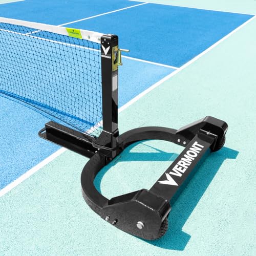 Vermont Self-Weighted Pickleball Posts & Net | Heavy-Duty Aluminum Pickleball Posts with Galvanized Steel Weights - Freestanding & Portable Set