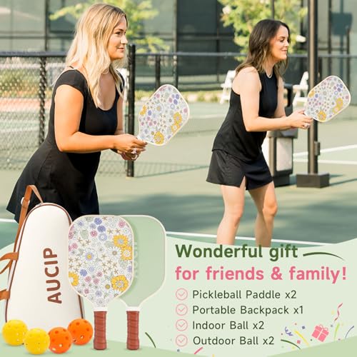 Pickleball Paddles, USAPA Approved Pickleball Paddles Set of 2, Durable Fiberglass Pickleball Set with 2 Pickleball Rackets, 4 Pickleball Balls, 1 Pickleball Bag