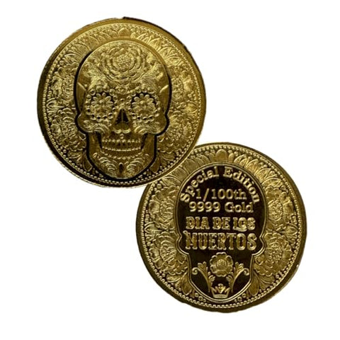 1/100 oz .9999 Fine Gold – Special Edition Day of The Dead Design #1 (Sealed in Capsule)