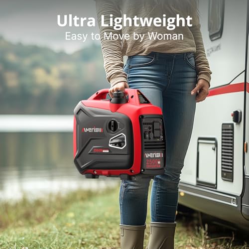 AMERISUN Portable Inverter Generator 2500W Gas Powered, Long Runtime Gas Generator for Home Backup, Emergency, Camping, EPA Compliant 2025 Version