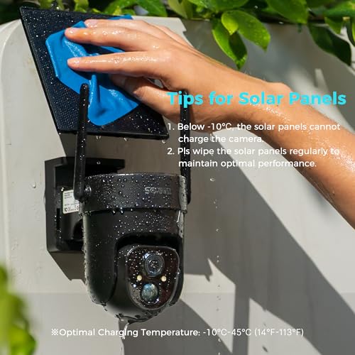 Vicohome 5V Solar Panels for Security Cameras for Bird Feeder 23% Energy Conversion Rate,9.8Ft Cable, USB C & Micro-USB Compatible, Weather Resistant, 360° Adjustable Bracket, for Tapo Eufy Aosu .etc