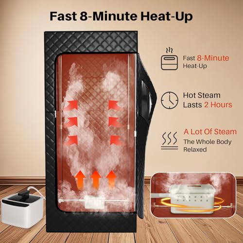 TOREAD Portable Steam Sauna Tent for Home, Full Size Sauna Box Portable Sauna for Home, 9 Adjustable Heat Levels, Fast Heating & Foldable Design for Relaxation