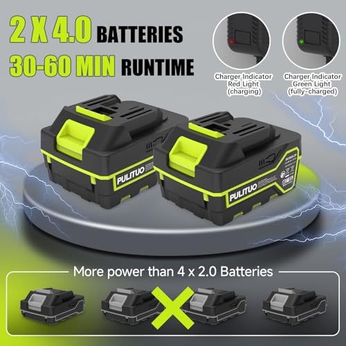 Leaf Blower Cordless with 2X 4.0Ah Batteries and Charger, 150MPH/180CFM Lightweight Cordless Blower, 3 Speeds Small Electric Leaf Blowers for Lawn Care, Patio, Yard, Leaves, Grass and Snow