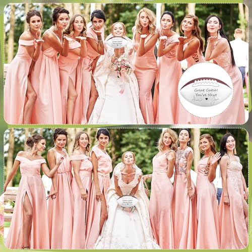 Liliful Wedding Football Autograph Football with 1 Stand 1 Signature Pen 1 Pump for Wedding Reception Game Favor(Mid Size 9 Inch)