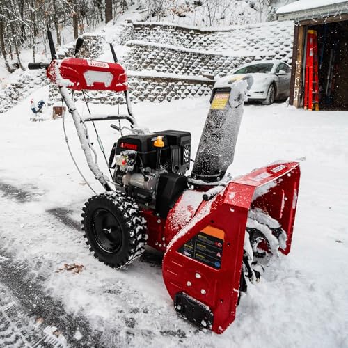 A-iPower 24 Inch Two-Stage Gas Snow Blower, Self-Propelled Snow Clearing Power, 212cc Engine with Electric Start, 190°Chute Rotation, LED Light