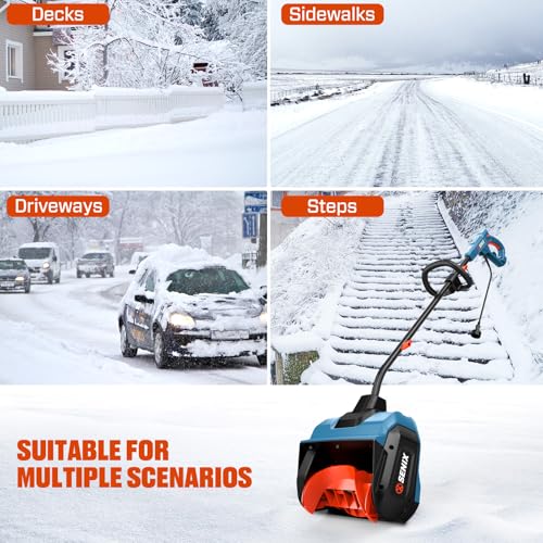 SENIX Corded Snow Shovel, 13 Inch Electric Snow Blower with 26ft Max Throwing Distance, Plows 480lbs/min, Removes Snow from Driveway, Sidewalk, Steps, Patio & Decks