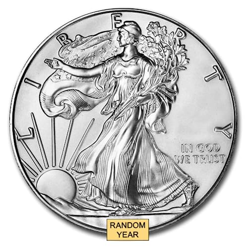 1986-2021 (Random Year) 1 oz American Silver Eagle Coin Brilliant Uncirculated (Type 1) with Certificate of Authenticity $1 Seller BU