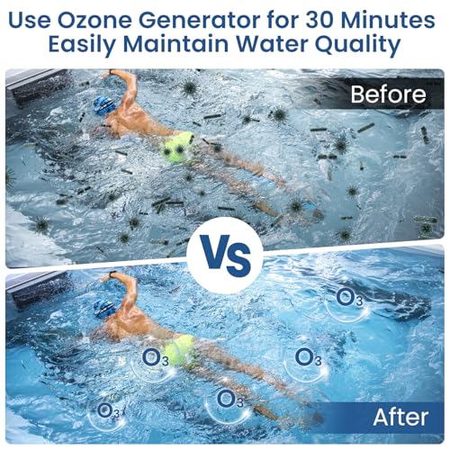 Fuceter 2000mg/h Ozone Generator Cold Plunge with Timer, Ozone Generator Water Keep Cold Plunge, Ice Bath, Spa, Hot Tub, Pool Clean and Fresh for Long Time