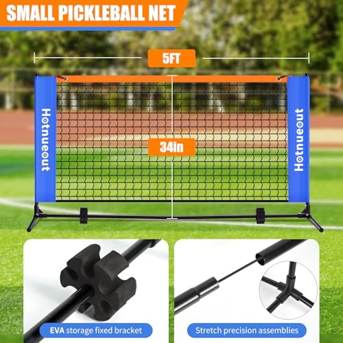 Hotnueout 5FT Small Mini Pickleball Net - Quick Setup Indoor/Outdoor Portable Practice Net, Net Small Equipment Training Net