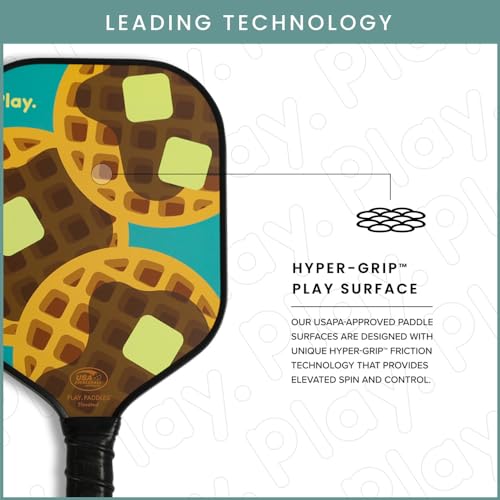 Play Paddles Pickleball Paddle – USAPA Approved Carbon Fiber Pickleball Racket, Polymer Honeycomb Core, Graphite Face, Lightweight with Cushioned Grip, Cute Design