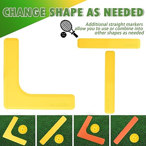 Hikeen Court Lines Marker Kit Anti-Slip and Wind-Resistant Throw Down Markers 28pcs, Pickleball Net Court for Outdoor Indoor Court