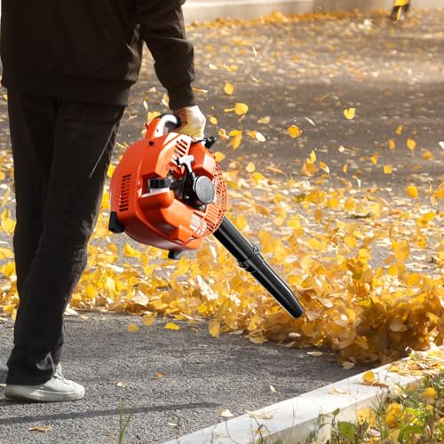 28CC 2-Cycle Gas Handheld Leaf Blower, 475 CFM 200 MPH Lightweight Power Blower with Variable Speed & Easy Start, for Yard Cleanup, Patio, Driveway, Lawn Debris