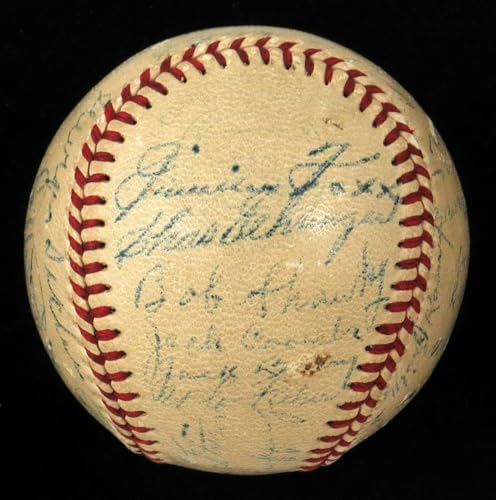 Babe Ruth Ty Cobb Cy Young Jimmie Foxx Tris Speaker 34 Sigs Signed Baseball JSA - Autographed Baseballs