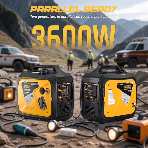 2400 Watts Portable Inverter Generator - Small Gasoline Powered for Home Backup, Camping, RV, Tailgating & Emergencies with CO Protection, Eco Mode, Recoil Start, Parallel Capable