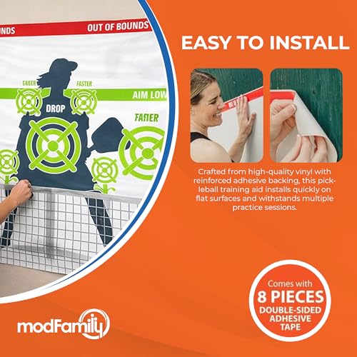 Pickleball Dink Pad Practice Board by ModFamily – 3"x4" Solo Wall Rebounder Training Aid to Improve Dinks, Accuracy & Game Control – Outdoor & Indoor Pickleball Training Tools for Beginners & Pros