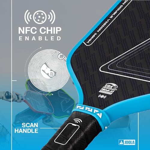 Hyperion Double Vision 16mm Pickleball Paddle - Signature Paddle Shape - Aramid Surface for Softer Responsive Touch - SK Film for Reduce Vibration - USAP Approved - NFC Chip Enabled