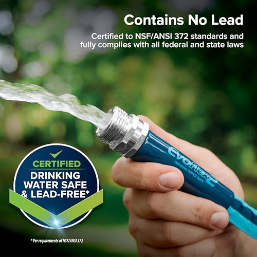 Camco EvoFlex2 25-ft Drinking Water Hose - RV Drinking Water Hose Reinforced with Fabric & Ultra Lightweight - Contains No Lead, No BPA & No Phthalate - Abrasion Resistant (22577)