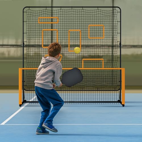 MR Pickleball Rebounder 6’x6’, Adjustable Angle & Height Pickleball Rebounder, Tennis Rebound Net, Pickleball Solo Training Equipment for Dinks Volleys Accuracy Coordination Kitchen Control