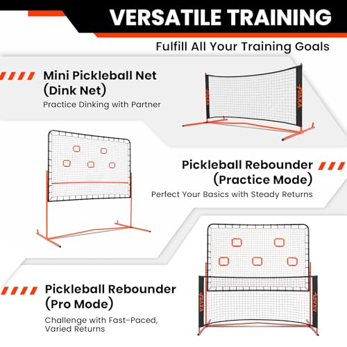 Fraxa Pickleball Rebounder Training Equipment - Pickleball Net for Solo Practice Drives Dinks Volley Accuracy - Portable for Outdoor Driveway Backyard Indoor Garage