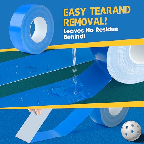 Pickleball Court Tape - 2" x 200 ft Blue Line Marking Kit | Temporary No-Residue Tape | Easy Apply & Remove | Outdoor/Indoor for Courts, Gym, Driveway, Backyard