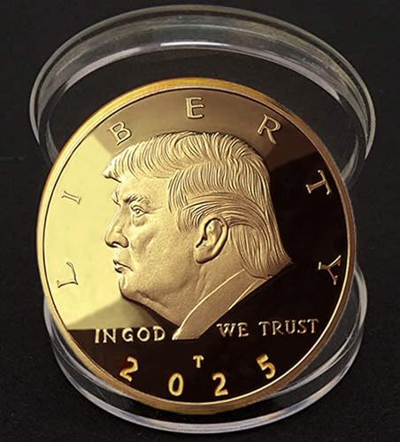 Donald J. Trump Won 2025 Gold Coin in Velvet Display Case - 47th Presidential Commemorative Gold Plated Replica Challenge Coin with Cert of Authenticity (2025 Velvet)
