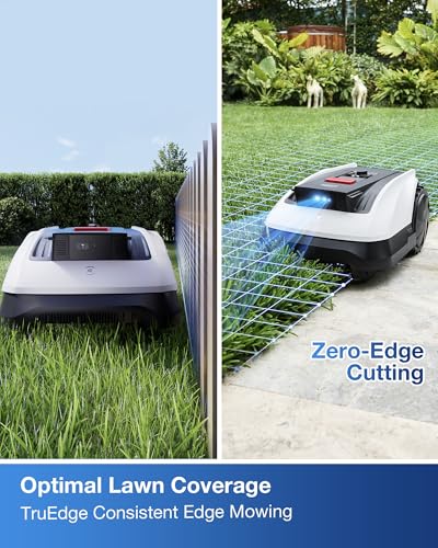 ECOVACS Goat O1000 RTK Robot Lawn Mower, Perimeter Wire Free Vision Robotic Lawnmower for 1/4 Acres Lawn, Automated Mapping, APP Control, 3D Obstacle Avoidance, Zero-Edge Cutting, 8.66 Inches