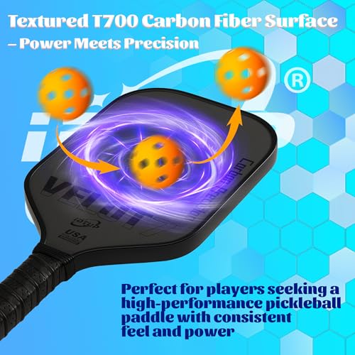 Pickleball Paddles,Carbon Fiber Pickleball Paddle – Lightweight & Durable,High-Performance Paddle for Power & Control,USAPA Approved,Ideal for All Skill Levels (T700 Carbon Fiber-Black)