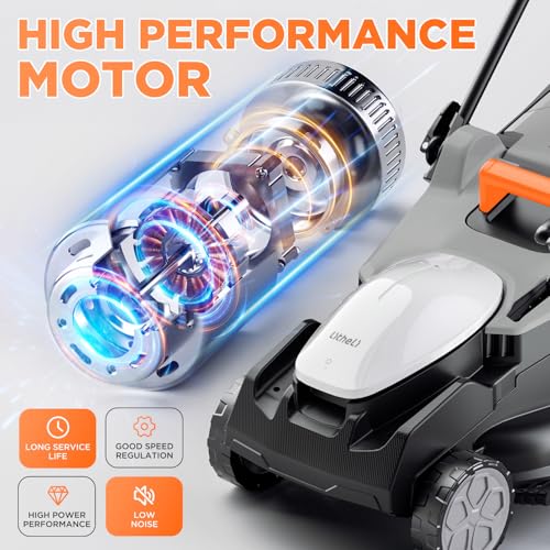 Litheli 40V (2 x 20V) 16" Electric Lawn Mower Cordless, Walk Behind Lawn Mower with 6-Height Adjust, Portable & Lightweight Push Battery Powered Lawn Mower (2 * 4.0AH Batteries Included)