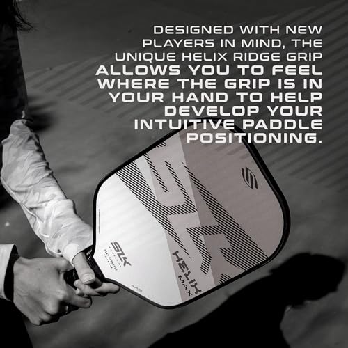 Selkirk Sport SLK Helix Pro Pickleball Paddle | Thermoformed Carbon Fiber Core Pickleball Paddles with Carbon Fiber & Fiberglass Hybrid Face | Unmatched Control | Legend Gray