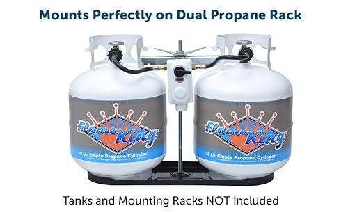 Flame King (KT12ACR-2) 2-Stage Auto Changeover LP Propane Gas Regulator With Two 12 Inch Pigtails For RVs, Vans, Trailers
